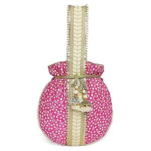 3927 Rani Pink Potli Bag Gift Handmade Evening Wristlet Handbag Stylish